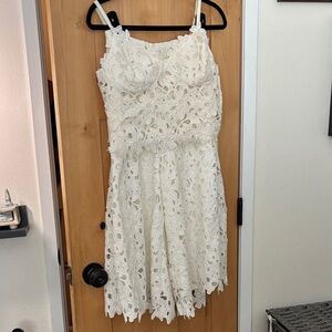 Elegant White Lace pant suit